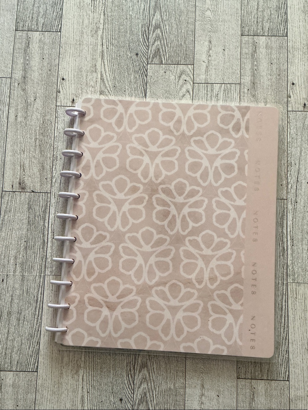 Floral Soft Pink Disc-Bound Notebook